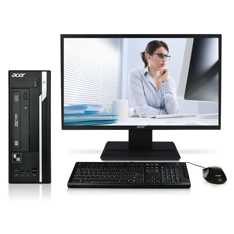 宏碁(acer)SQX4650 120N G3900 G3260 商用台式机电脑 三年上门 G3900 4G 1T DVD Win10 主机+19.5英寸显示器